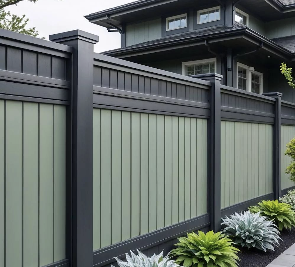 Green and Black Vinyl Fence